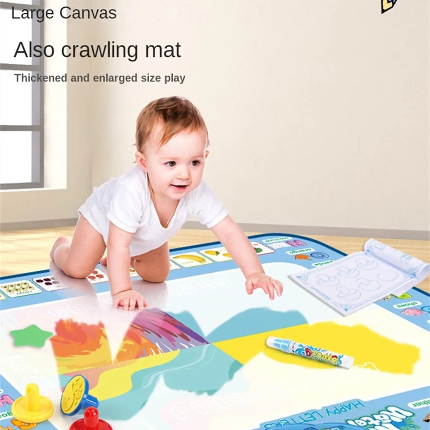 100X80Cm Water Doodle Mat Kids Toys Reusable Painting Writing Doodle Water Color Drawing Board Toddlers Preschool Education Toys