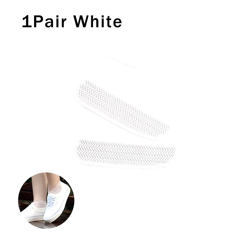 1Pair Reusable Waterproof Rain Shoes Covers Silicone Outdoor Rain Boots Overshoes Walking Shoes Accessories Reusable Shoes Cover