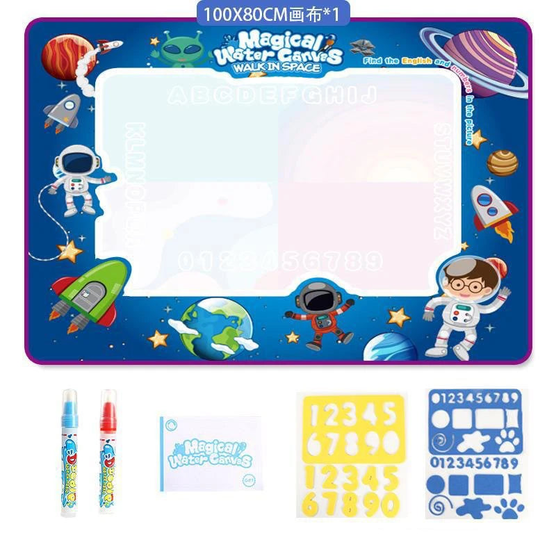 100X80Cm Water Doodle Mat Kids Toys Reusable Painting Writing Doodle Water Color Drawing Board Toddlers Preschool Education Toys