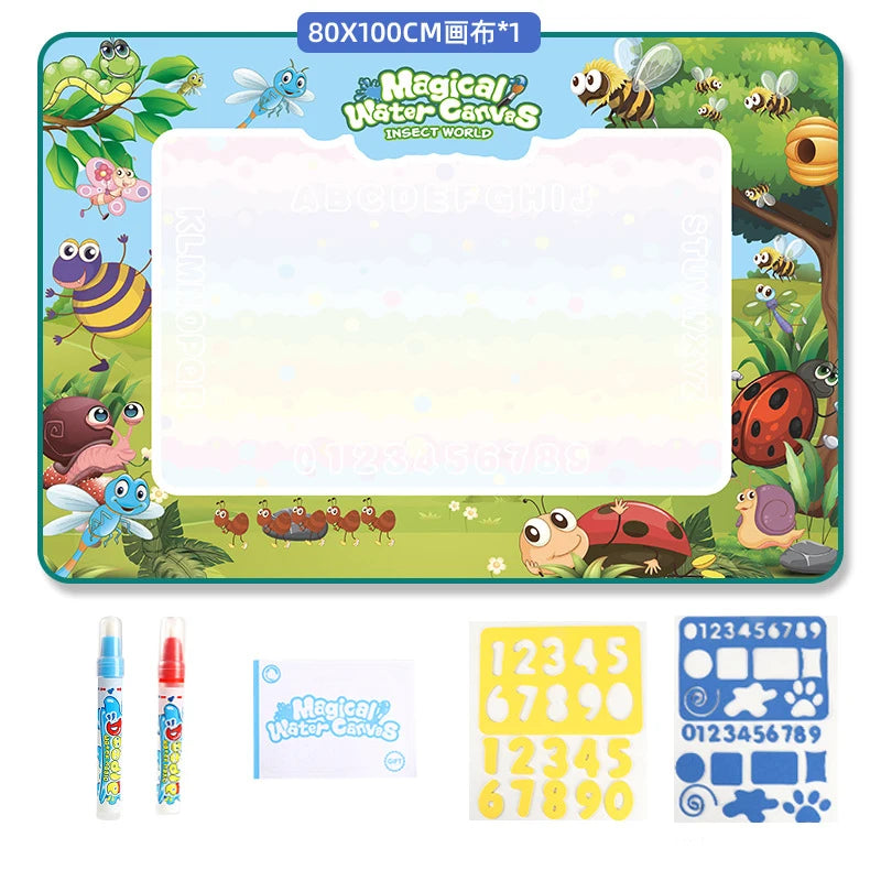 100X80Cm Water Doodle Mat Kids Toys Reusable Painting Writing Doodle Water Color Drawing Board Toddlers Preschool Education Toys