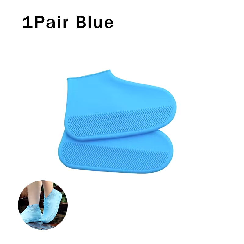 1Pair Reusable Waterproof Rain Shoes Covers Silicone Outdoor Rain Boots Overshoes Walking Shoes Accessories Reusable Shoes Cover