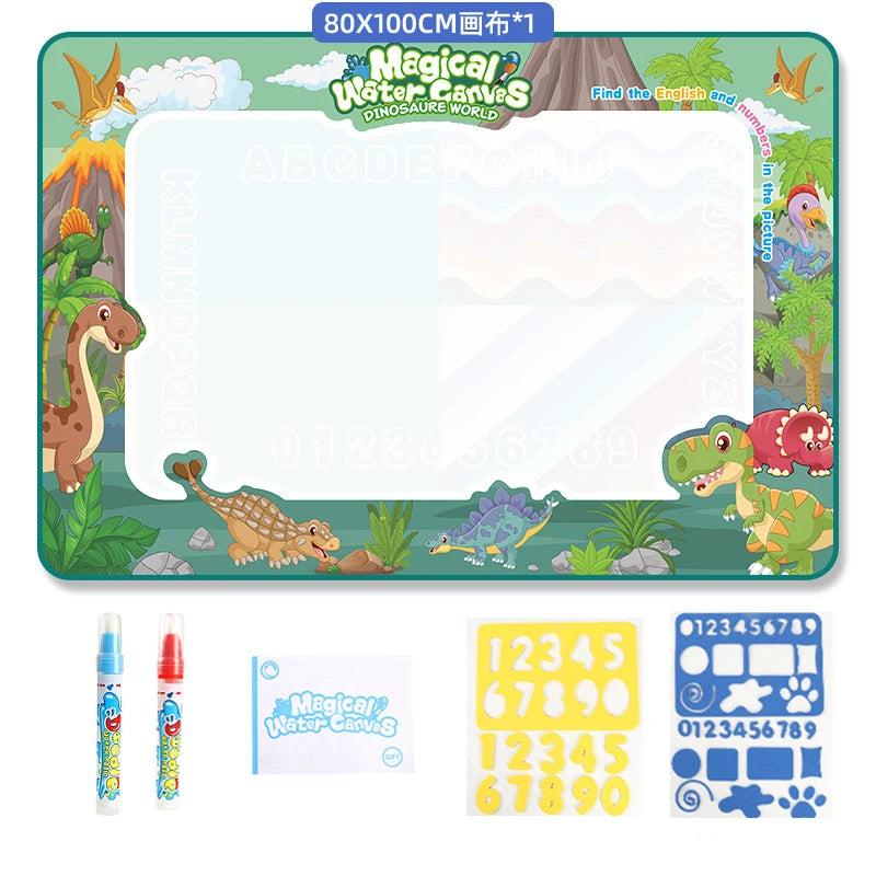 100X80Cm Water Doodle Mat Kids Toys Reusable Painting Writing Doodle Water Color Drawing Board Toddlers Preschool Education Toys