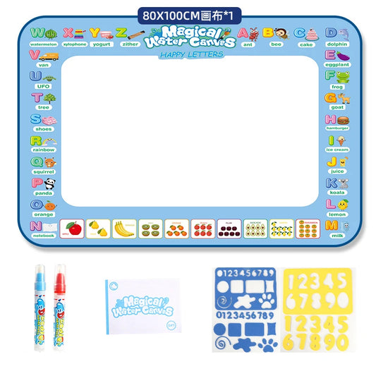 100X80Cm Water Doodle Mat Kids Toys Reusable Painting Writing Doodle Water Color Drawing Board Toddlers Preschool Education Toys